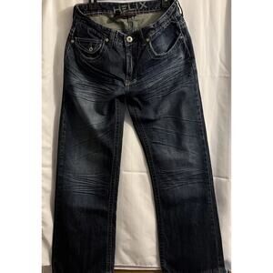 Helix Boot Cut Whiskered Women’s denim Blue Jeans Size 32 x 30 (34x30)